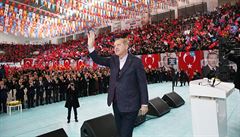 Erdogan na kongresu vládní Strany spravedlnosti a rozvoje.