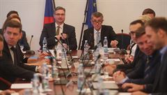 Andrej Babi na zasedání výboru Snmovny pro evropské záleitosti.