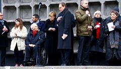 Kancléka Angela Merkelová a Berlinský starosta Michael Mueller behm ceremonie...