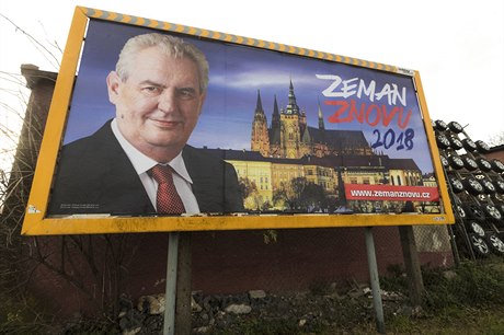 Billboard na podporu kampaně Miloše Zemana.