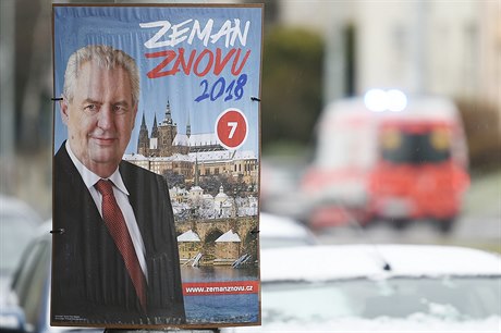 Plakát na podporu Miloše Zemana.
