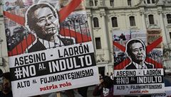 Z demonstrace proti udlení milosti vznnému exprezidentovi Albertu Fujimorimu.