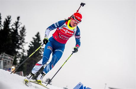 Veronika Vtkov bhem sprintu v Oberhofu.