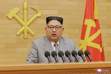 Kim Čong-un během novoročního projevu.