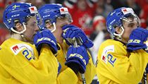 MS v hokeji do 20 let: zklamaní Švédové po finálové porážce od Kanady.