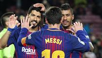 Barcelona vs. Levante: Messi slav gl se Suarezem a Paulinhem.