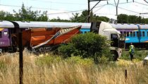 Vlakov nehoda u msta Hannenman, asi 230 km od Johannesburgu.
