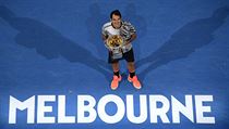 Roger Federer po vítězství na Australian Open 2017.