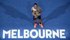 Roger Federer po vítzství na Australian Open 2017.