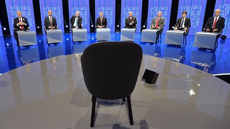 Debata prezidentských kandidátů v pražském Kongresovém centru.