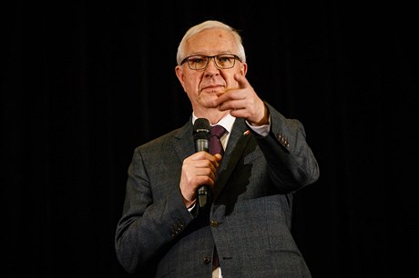 Prezidentský kandidát Jií Draho na diskusi s veejností v Plzni.