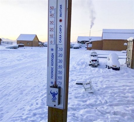 Fotografie z Jakutska, kde mráz zahnal rtu k hodnot -65°C.