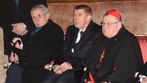 Prezident Milo Zeman, pedseda vldy, Andrej Babi a prask arcibiskup,...