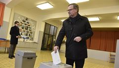 Pedseda ODS Petr Fiala odevzdal svj hlas v prezidentské volb na Masarykov...