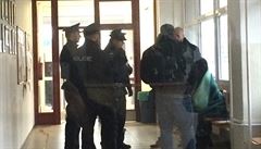 Policisté vyslýchají aktivistku, která naruila volbu Miloe Zemana.