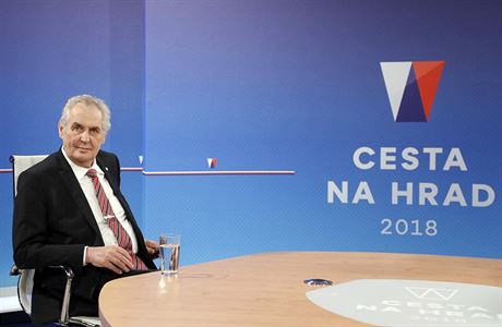 Prezident a prezidentsk kandidt Milo Zeman vystoupil v debat TV Nova Cesta...