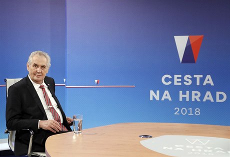 Prezident a prezidentský kandidát Milo Zeman vystoupil v debat TV Nova Cesta...