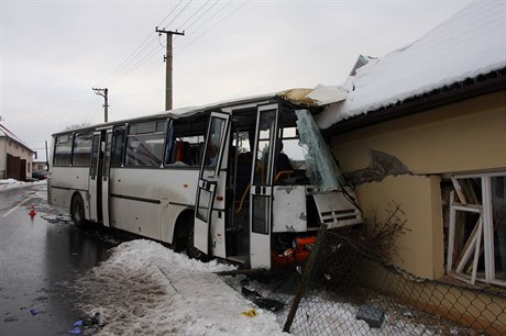 Nehoda autobusu si vyžádala devět zraněných.