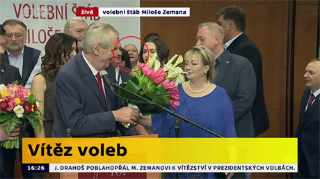 Daniel Beneš mezi příznivci Miloše Zemana