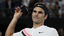 Roger Federer po výhře ve čtvrtfinále Australian Open nad Tomášem Berdychem.