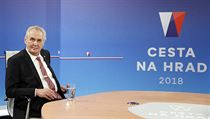 Prezident a prezidentsk kandidt Milo Zeman vystoupil v debat TV Nova Cesta...