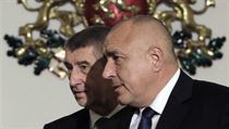 Bojko Borisov a Andrej Babi na setkn v Sofii.