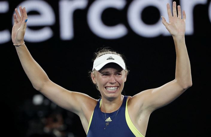 Tenistka Carolina Wozniacká po vítzství Australian Open.