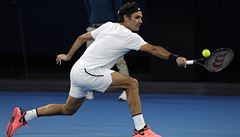 výcar Roger Federer ve tvrtfinále Australian Open proti Tomái Berdychovi.
