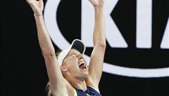 Dánka Caroline Wozniacká slaví triumf na Australian Open.