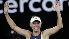 Tenistka Carolina Wozniacká po vítzství Australian Open.