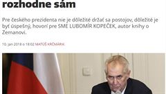 Milo Zeman ve slovenském tisku