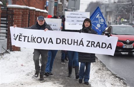 Demonstrace zamstnanc spolenosti Vtkovice Power Engineering proti...