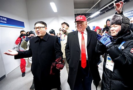 Slavnostní zahájení OH 2018: Dvojníci severokorejského vůdce Kima a amerického...