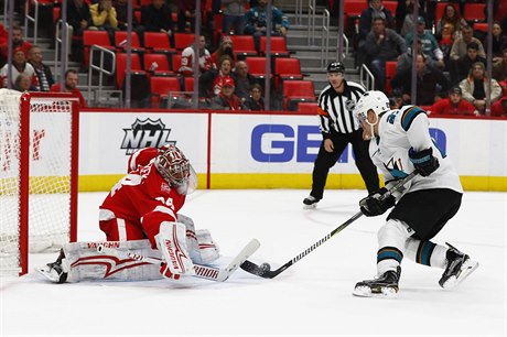 Branká� Petr Mrázek dovedl ve st�ede�ním utkání NHL.