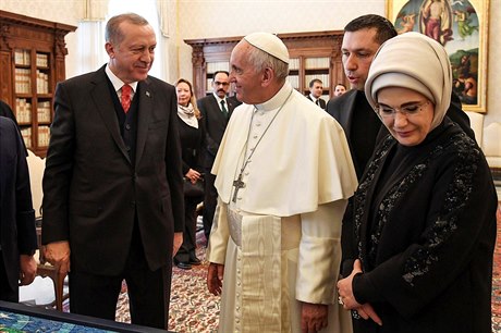 Pape Frantiek a turecký prezident Erdogan, jeho na cestu do Vatikánu...