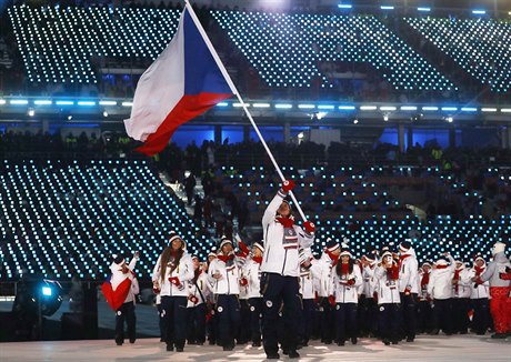Český olympijský tým na ceremoniálu (ilustrační foto).