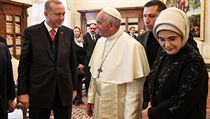 Papež František a turecký prezident Erdogan, jehož na cestu do Vatikánu...