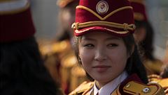 Jedna ze severokorejských roztleskávaek.