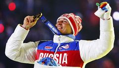 Alexander Legkov získal zlatou medaili na zimních Olympijských hrách v Soi...