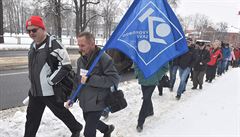 Demonstrace zamstnanc spolenosti Vítkovice Power Engineering proti...