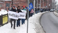 Demonstrace zamstnanc spolenosti Vítkovice Power Engineering proti...