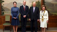 Kate, William, norský korunní princ Haakon a jeho manelka Mette-Marit...