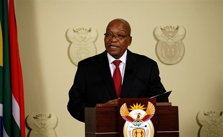 Jihoafrický prezident Jacob Zuma pi projevu v jihoafrické Pretorii.