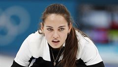 Skipka ruského curlingového týmu Anastasia Bryzgalova