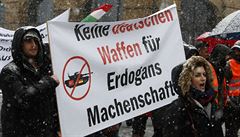 Pokojný protest souvisel s bezpenostní konferencí, která se v Mnichov v...