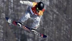 Jamie Andersonová pi finále slopestyle na olympijských hrách v Pchjonchangu