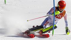 Mikaela Shiffrin, of the United States, skis during the second run of the...