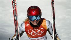 Czech Republic's Ester Ledecka smiles after competing in the women's super-G at... | na serveru Lidovky.cz | aktuální zprávy