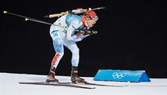 Michal Krmá na trati sprintu na olympijských hrách v Pchjongchangu.