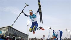 Charlotte Kallaová, vítzka skiatlonu.
